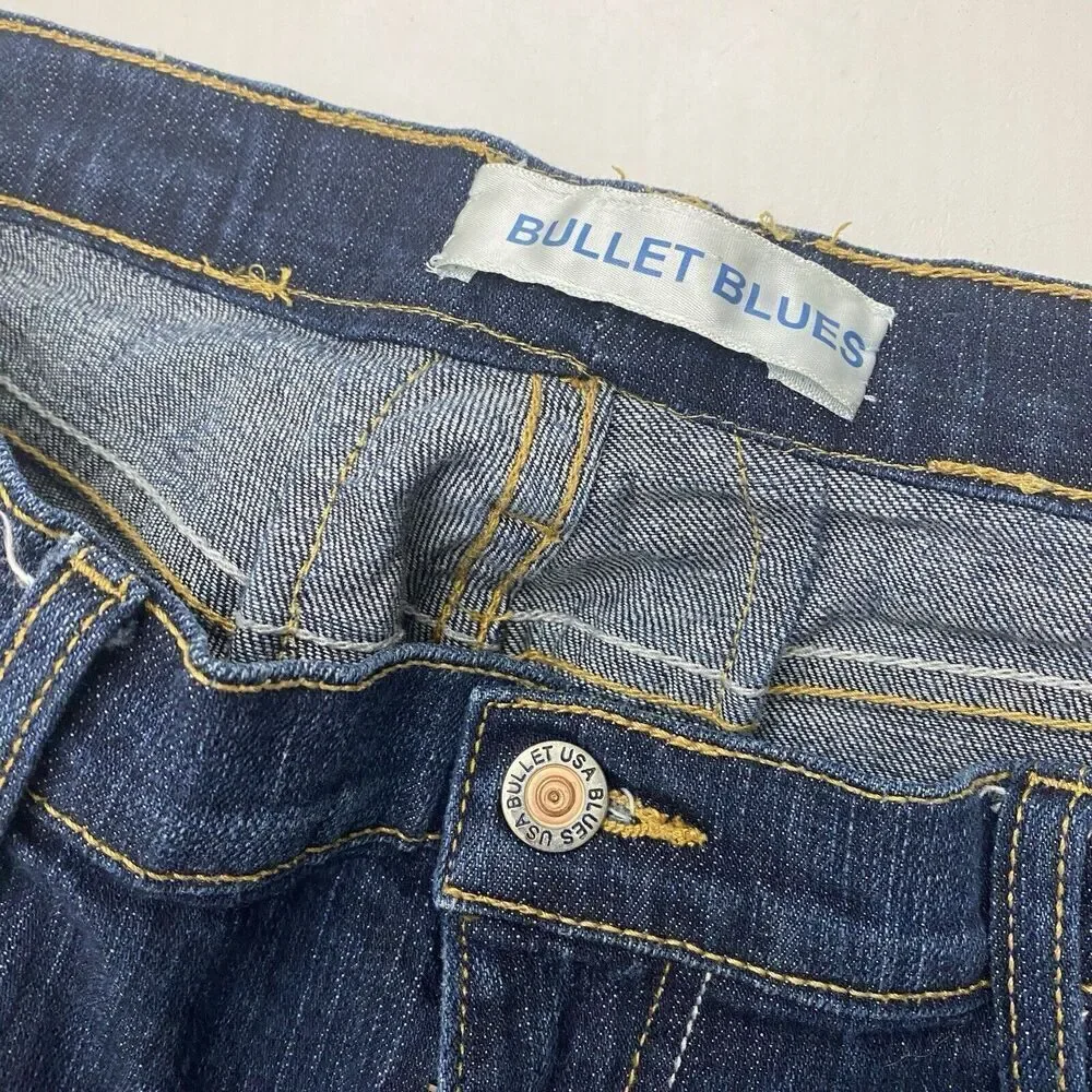 Bullet Blues Company Men’s Straight Leg Wide Leg Designer Jeans Size 36x32 USA